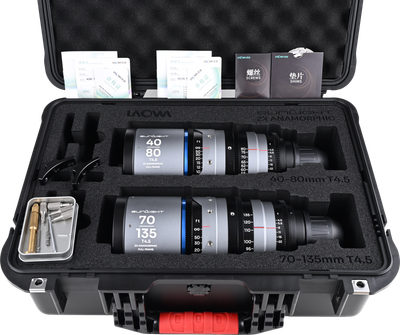 Laowa Sunlight 2X Anamorphic Zoom 2-Lens Bundle (40-80mm,70-135mm) (Blue) Arri PL - 5