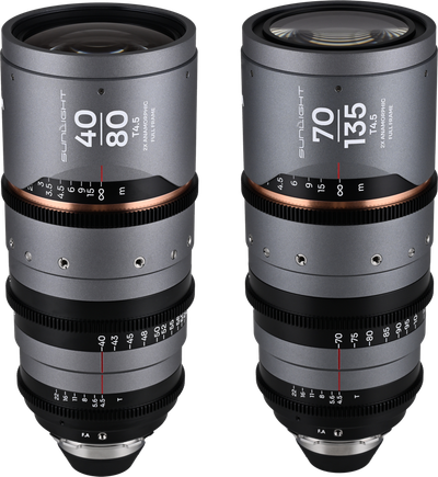 Laowa Sunlight 2X Anamorphic Zoom 2-Lens Bundle (40-80mm,70-135mm) (Amber) Arri PL - 2