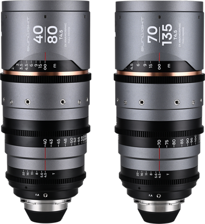 Laowa Sunlight 2X Anamorphic Zoom 2-Lens Bundle (40-80mm,70-135mm) (Amber) Arri PL