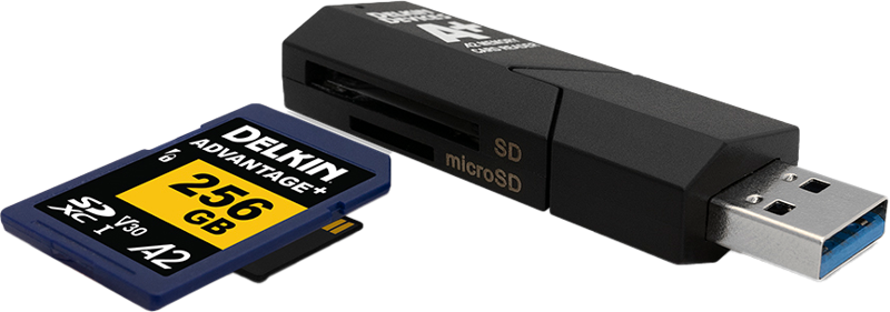 Delkin Cardreader SD & MicroSD A2 (USB 3.1)