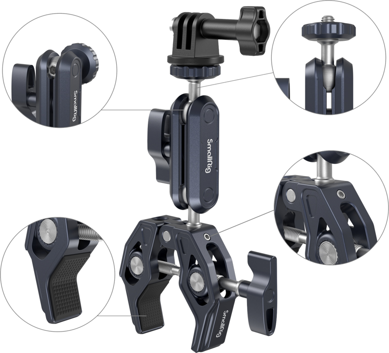SmallRig 3757 Crab-Shaped Clamp with Ballhead Magic Arm - 3