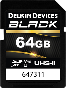 Delkin SDXC BLACK Rugged UHS-II R300/W250 (V90) 64GB (new)