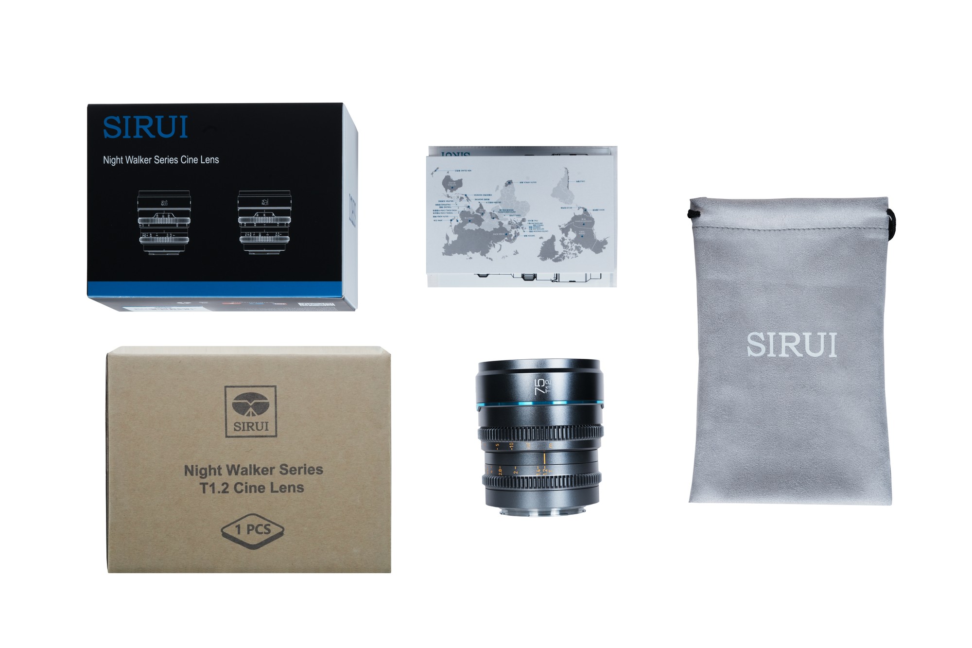 SIRUI Nightwalker Series 75mm T1.2 S35 Manual Focus Cine Lens (RF Mount, Gun Metal Gray) - 3