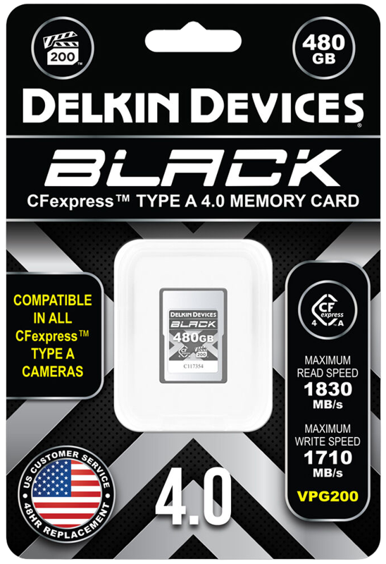 Delkin CFexpress 4.0 BLACK | Type A | VGP200, R1830/W1710 (Type A | 4.0) 480GB - 2