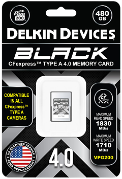Delkin CFexpress 4.0 BLACK | Type A | VGP200, R1830/W1710 (Type A | 4.0) 480GB