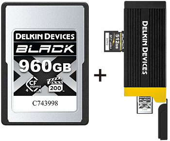 Delkin CFexpress 4.0 BLACK | Type A | VGP200, R1830/W1740 I 960GB including cardreader