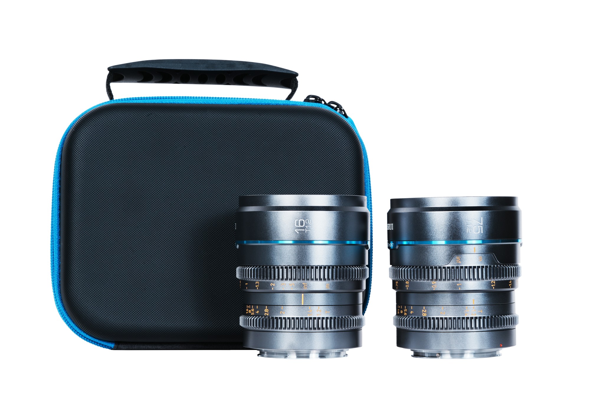 SIRUI Nightwalker 16mm & 75mm T1.2 S35 Cine 2-Lens Set (X Mount,  Metal Grey, Customise protective case included) - 2