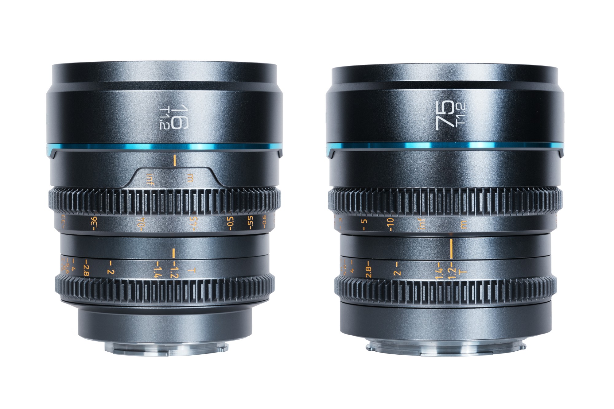 SIRUI Nightwalker 16mm & 75mm T1.2 S35 Cine 2-Lens Set (L Mount,  Metal Grey, Customise protective case included)
