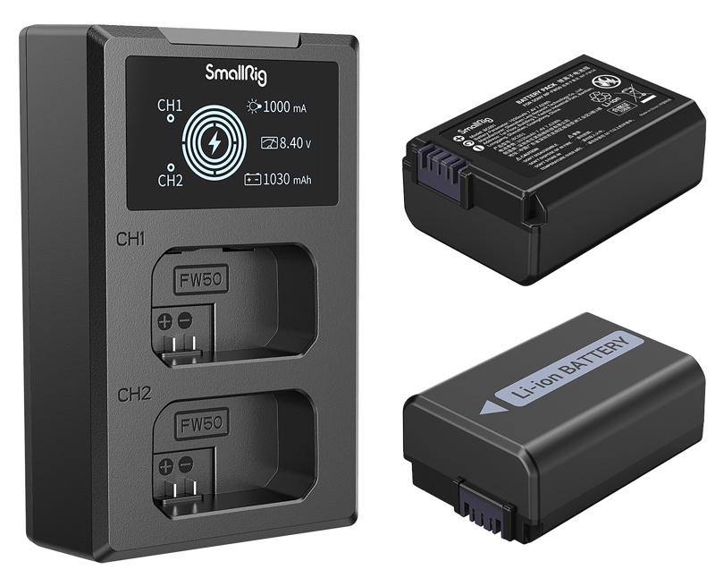 SmallRig 3818 NP-FW50 Battery & Charger Kit - 2