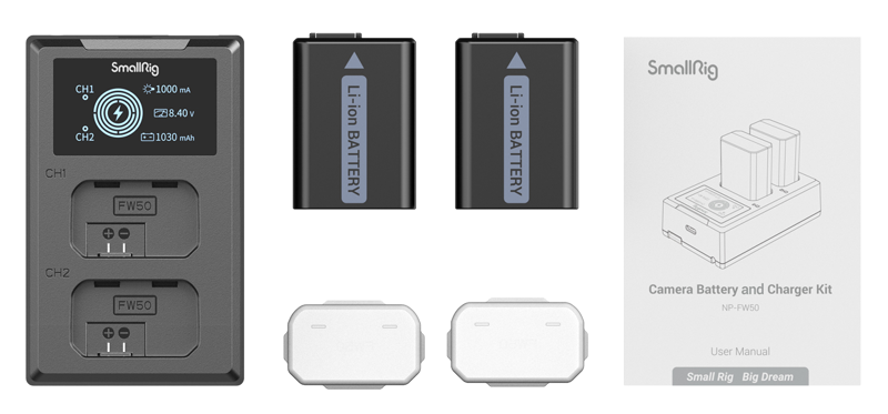 SmallRig 3818 NP-FW50 Battery & Charger Kit - 7