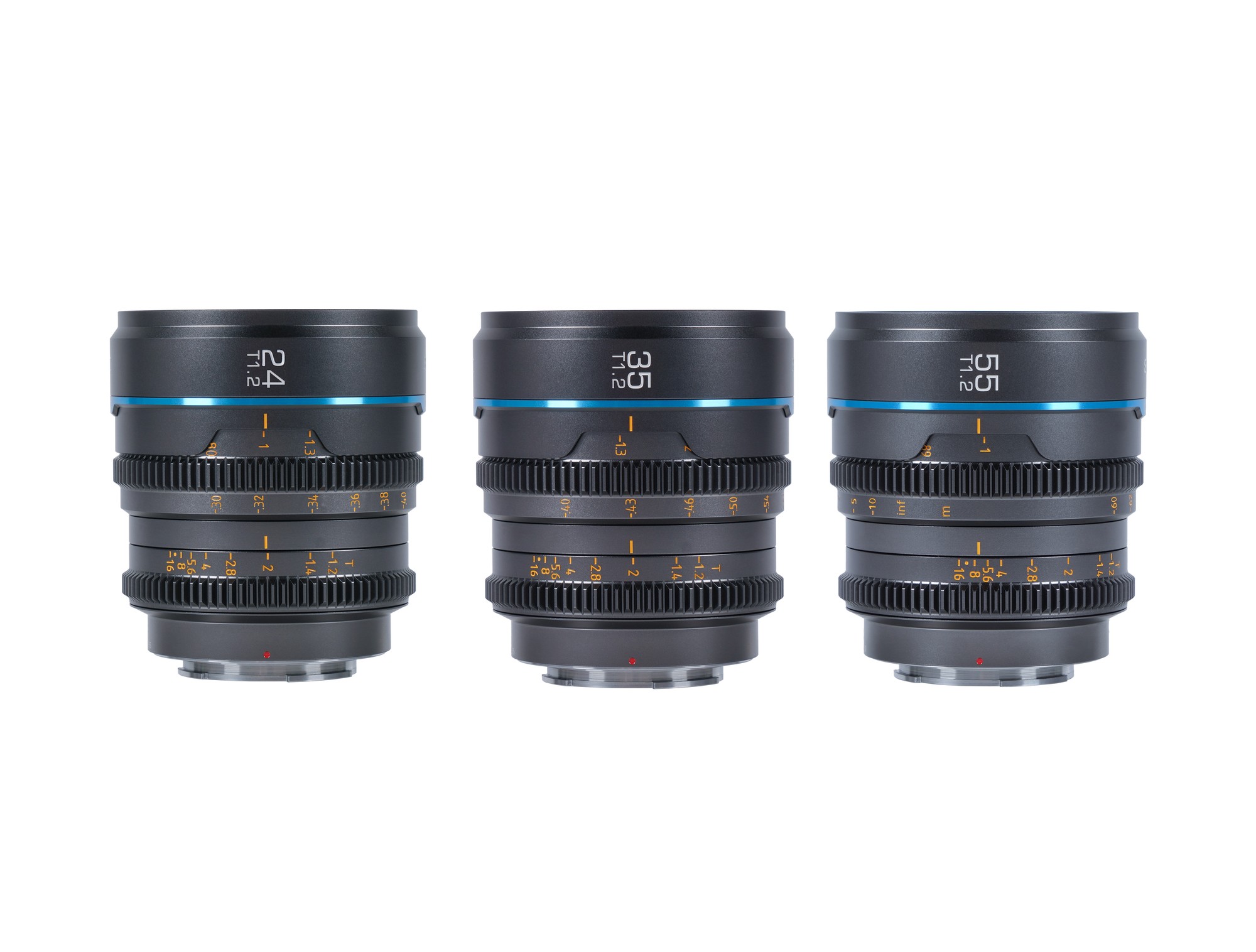 SIRUI Nightwalker Series 24, 35&55mm T1.2 S35 Manual Focus Cine Lens Bundle (RF Mount, Gun Metal Gray) - 2