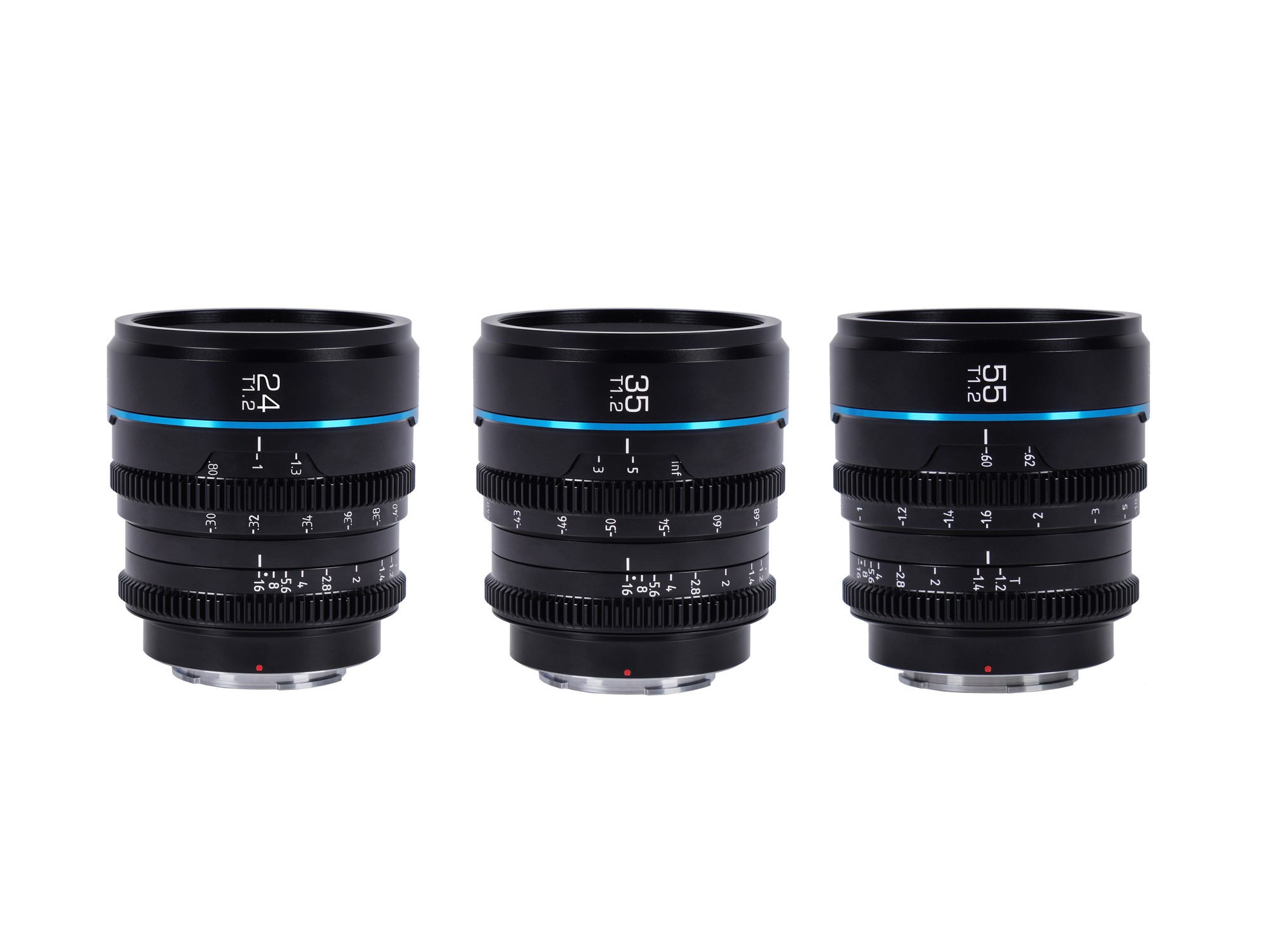 SIRUI Nightwalker Series 24, 35&55mm T1.2 S35 Manual Focus Cine Lens Bundle (M4/3 Mount, Black) - 2
