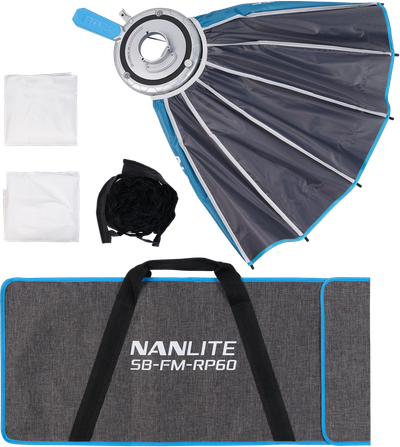 Nanlite Rapid 60 Parabolic Softbox SB-RP60 with Eggcrate for FM Mount - 5