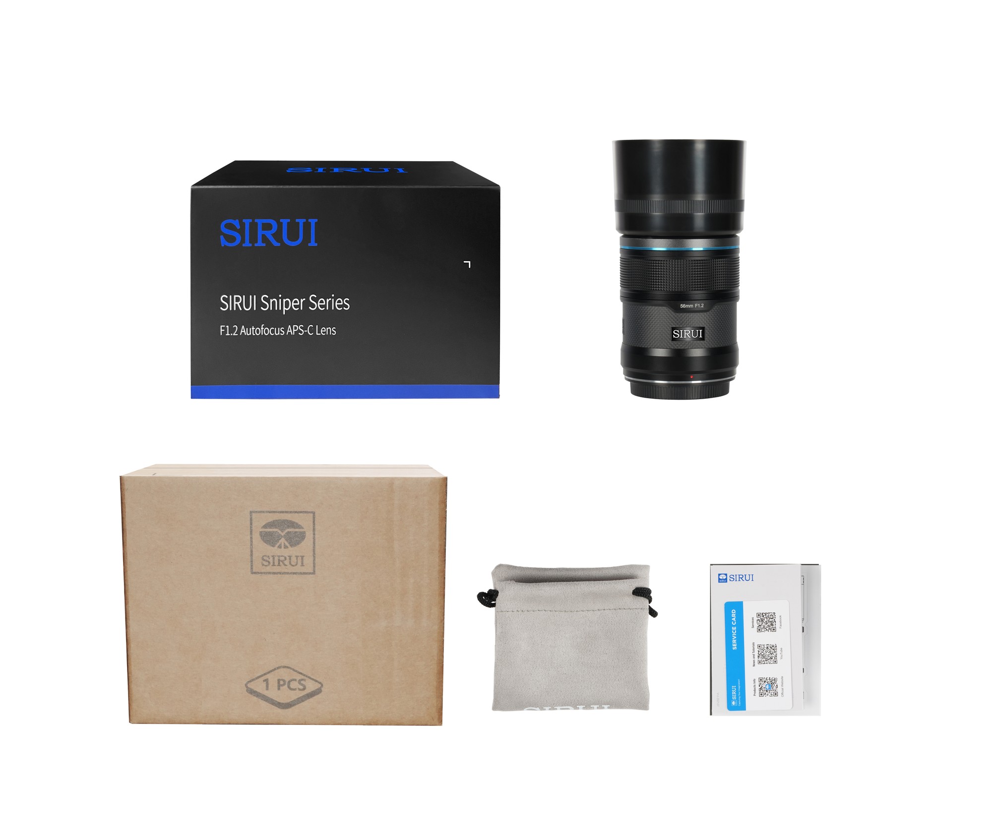 Sniper 56mm F1.2 APSC Auto-Focus Lens 
(E Mount, Black, Carbon Fiber) - 5
