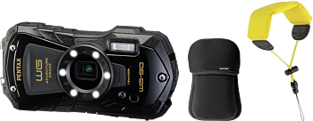 Ricoh/Pentax KIT Pentax WG-90 black incl. floating strap and neoprene case FOC