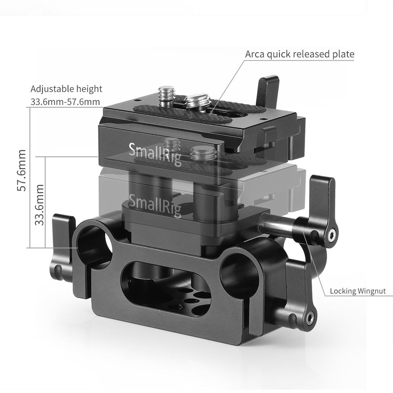 SmallRig Universal 15mm Rail Support System Baseplate 2272 - 4