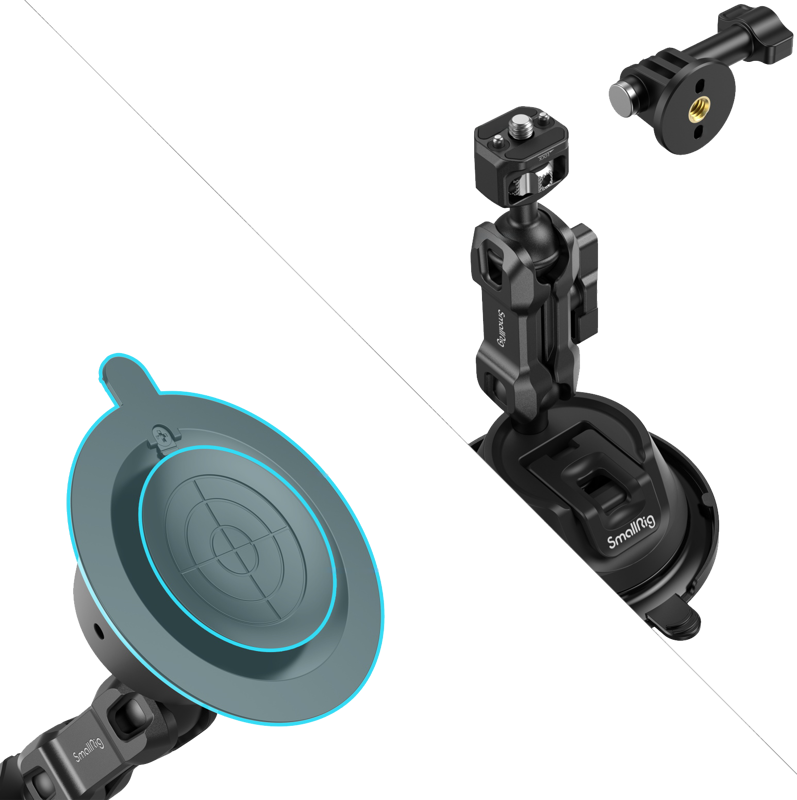 SmallRig 4275 Portable Suction Cup Mount Support Kit for Action Cameras / Mobile Phones SC-1K - 4