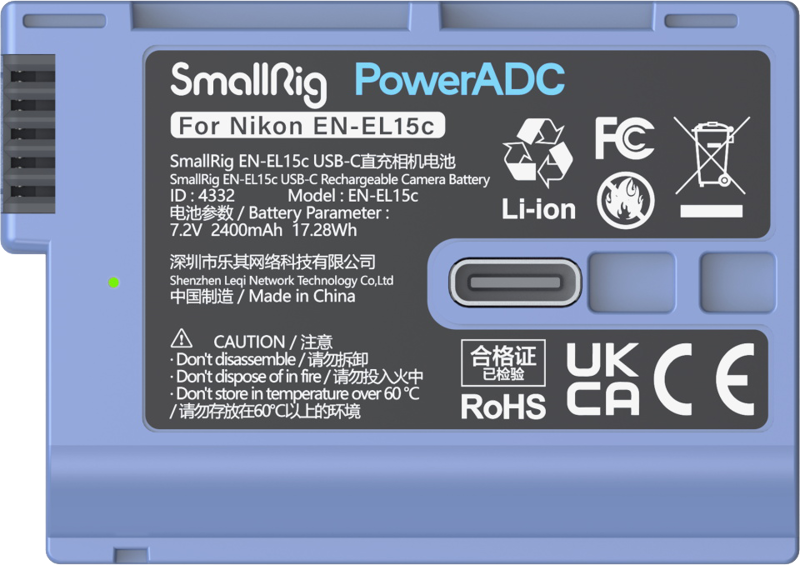 SmallRig 4332 Camera Battery USB-C Rechargable EN-EL15c - 3