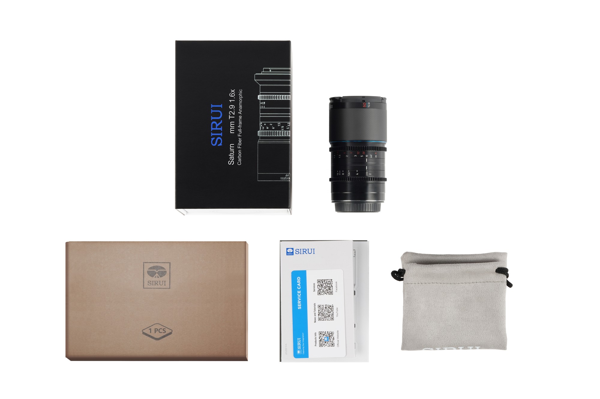 SIRUI Saturn 50mm T2.9 1.6x Carbon Fiber Full-frame Anamorphic L Mount (Blue Flare) - 5