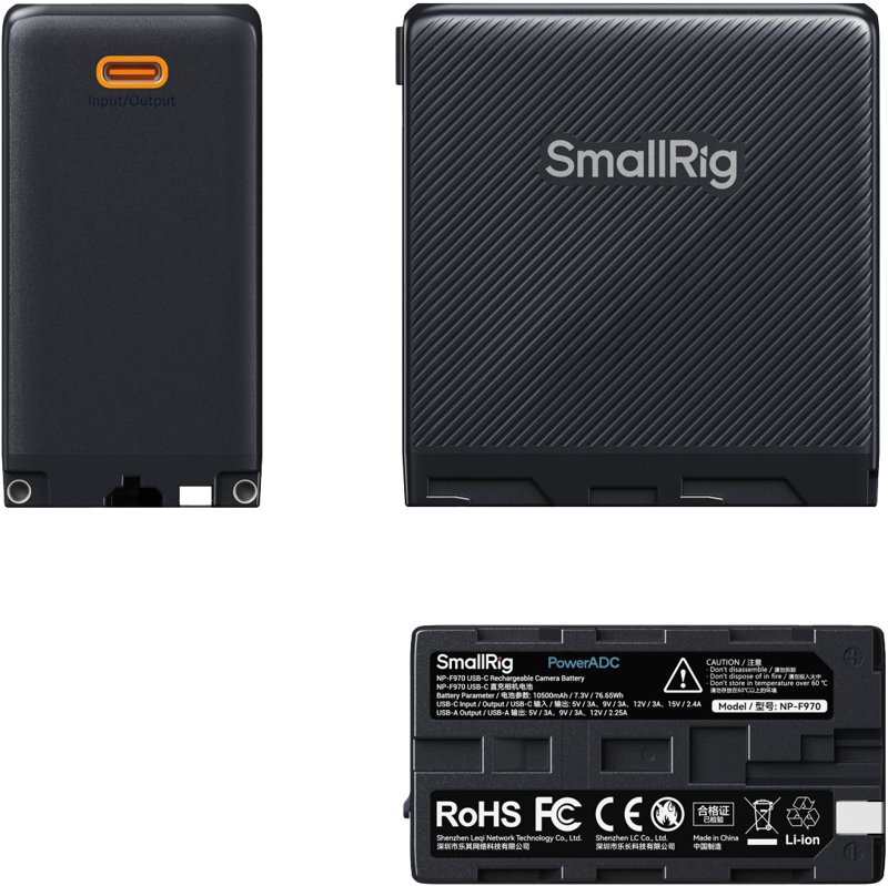 SmallRig 4469 Camera Battery USB-C Rechargeable NP-F970 Black - 4