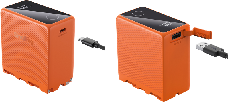 SmallRig 4576 Camera Battery USB-C Rechargeable NP-F970 Orange - 3