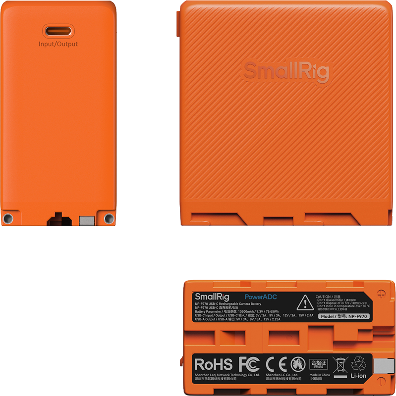 SmallRig 4576 Camera Battery USB-C Rechargeable NP-F970 Orange - 4
