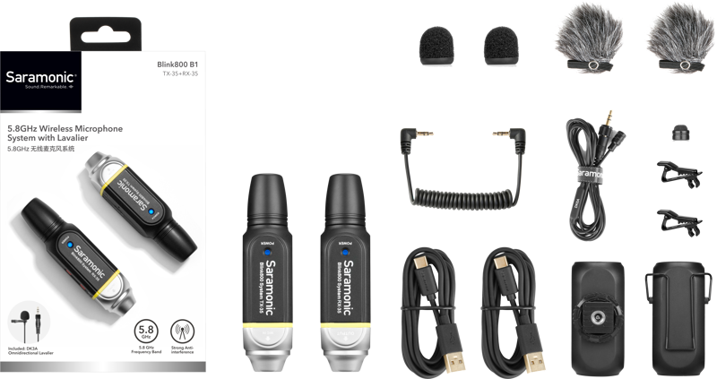 Saramonic Blink 800 B1, 5.8GHz durable metal wireless lavalier system - 8