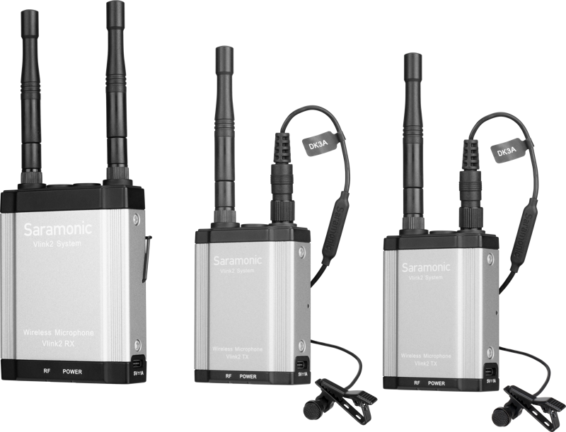 Saramonic Vlink2 Kit2, 2.4GHz Two Way-Communication Wireless Microphone System (2xTX+RX)