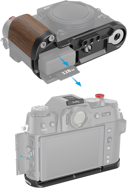 SmallRig 4784 Wooden L-Shape Grip for Fujifilm X-T50 Black - 12