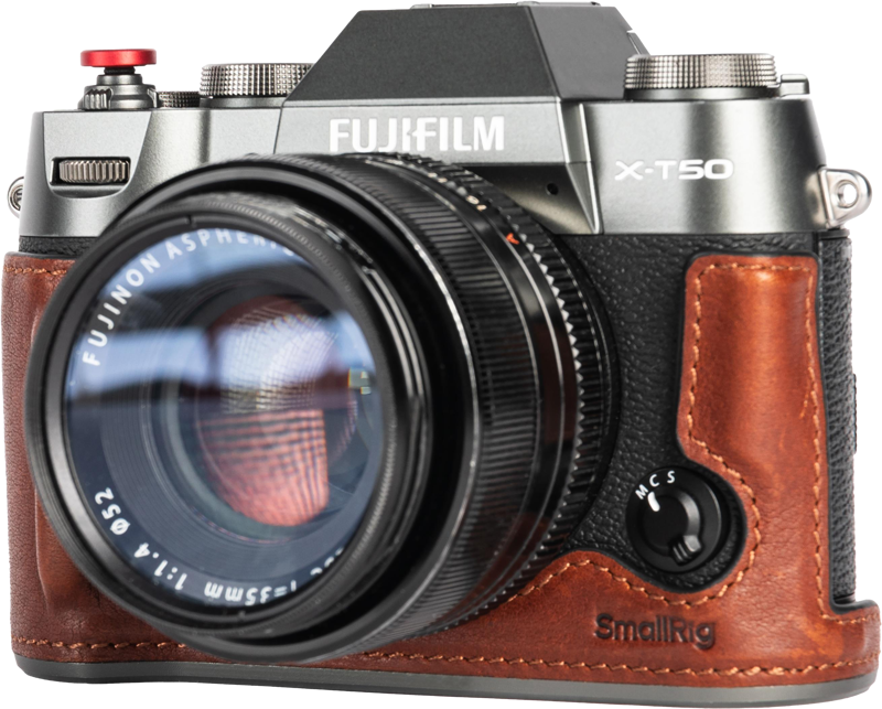 SmallRig 4710 Leather Half Case Kit for Fujifilm X-T50 Brown - 3