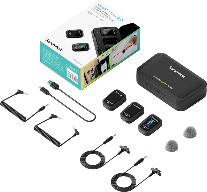 Saramonic Blink 500 ProX B2R 2.4GHz Dual-Channel Wireless Microphone System with Charging Case - 9