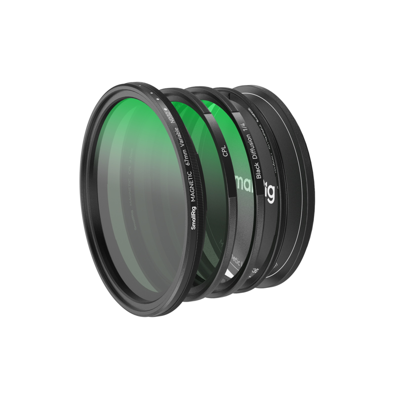 SmallRig 4726 5-in-1 Attachable Filter Kit VND 2-32 & CPL & 1/4 Effect Black Mist (67mm)