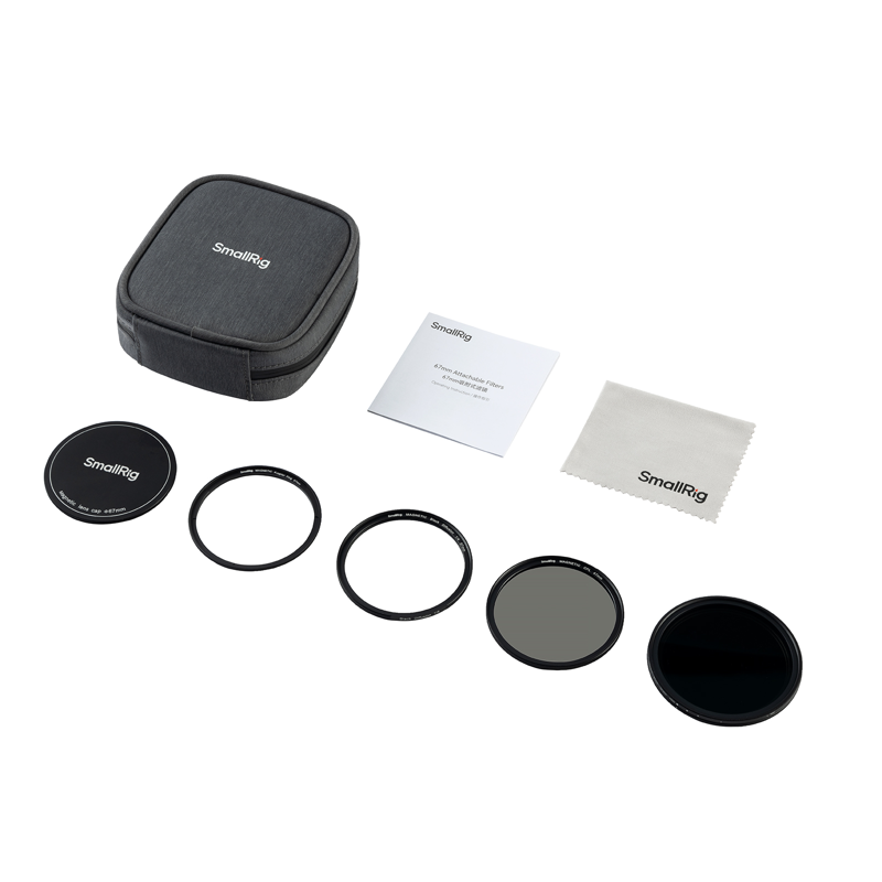 SmallRig 4726 5-in-1 Attachable Filter Kit VND 2-32 & CPL & 1/4 Effect Black Mist (67mm) - 5