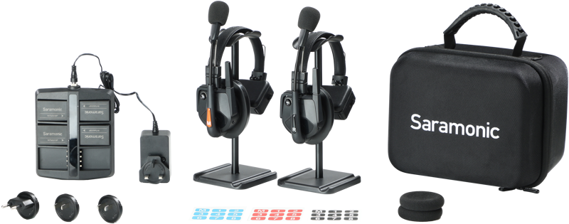 Saramonic WiTalk9 WT2S 2-Person Full-Duplex 1.9GHz Wireless Headset Intercom System w/ carry case