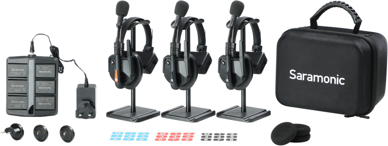 Saramonic WiTalk9 WT3S 3-Person Full-Duplex 1.9GHz Wireless Headset Intercom System w/ carry case