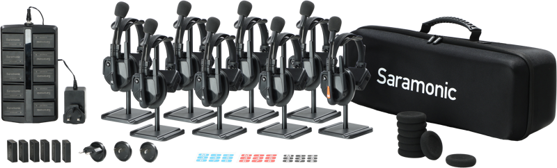 Saramonic WiTalk9 WT8S 8-Person Full-Duplex 1.9GHz Wireless Headset Intercom System w/ carry case