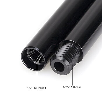 Black Metal 15mm Rod with  (7") 17.8cm