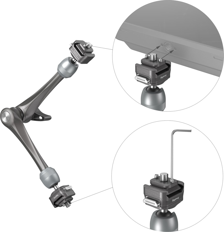 SmallRig 4489 HawkLock H21 Quick Release Rosette Magic Arm (11") - 4