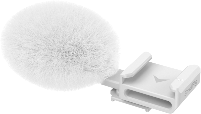SmallRig 4734 Cold Shoe Adapter with Furry Windscreen for Sony ZV series cameras (white) - 5
