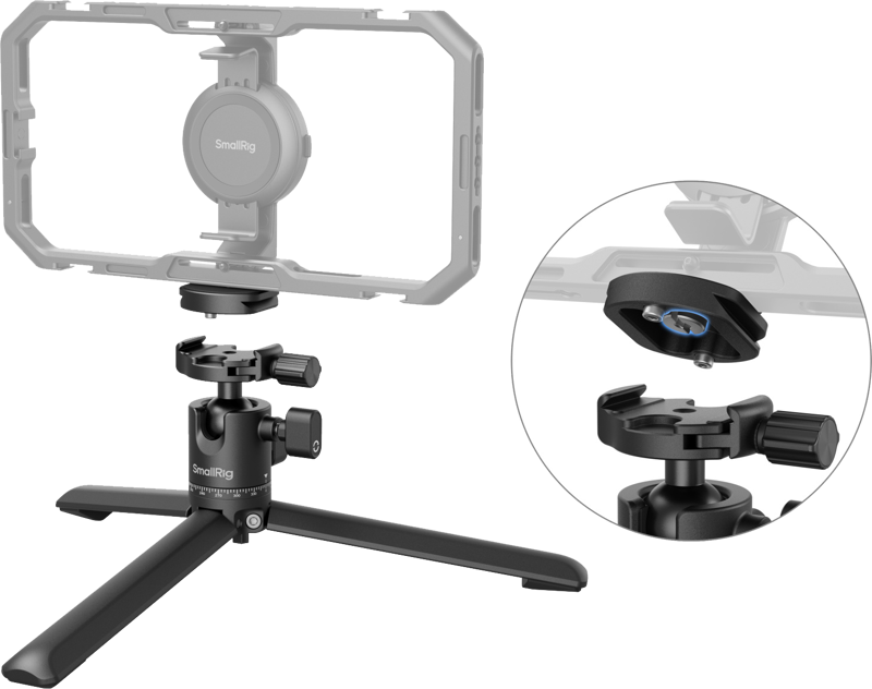 SmallRig 4630 Metal Tabletop Tripod with Arca-Swiss Quick Release Plate and Panoramic Ball Head - 2