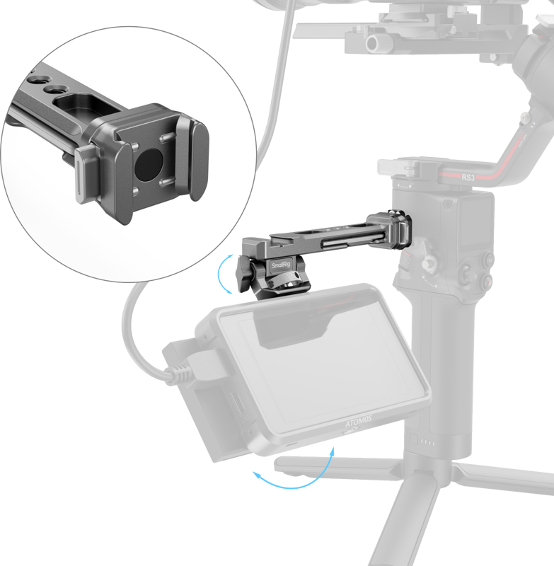 SmallRig 4637 HawkLock H21 Monitor Support for DJI Stabilizers - 4