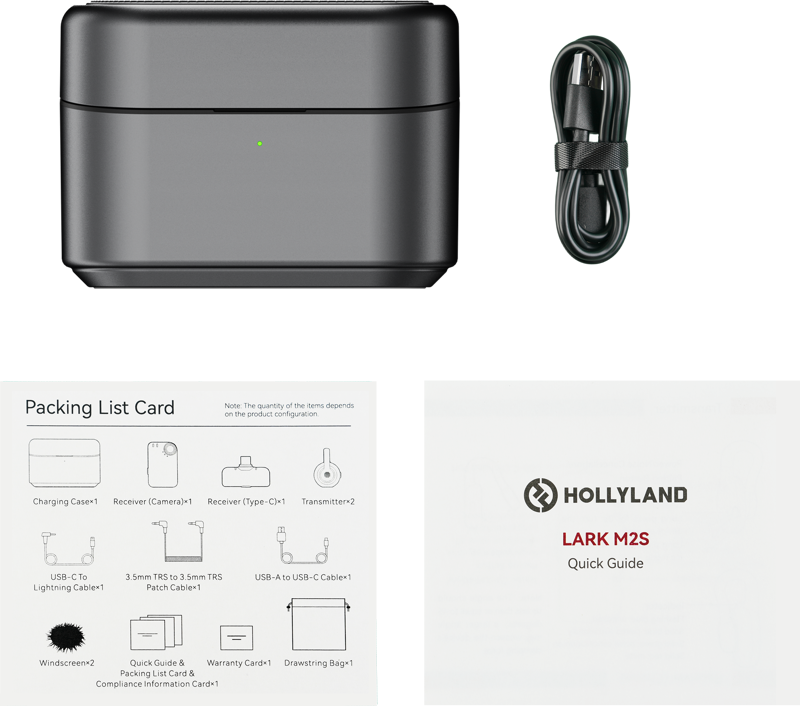Hollyland LARK M2S Combo Version Charging Case (Space Gray) Fit for Lark M2S - 2