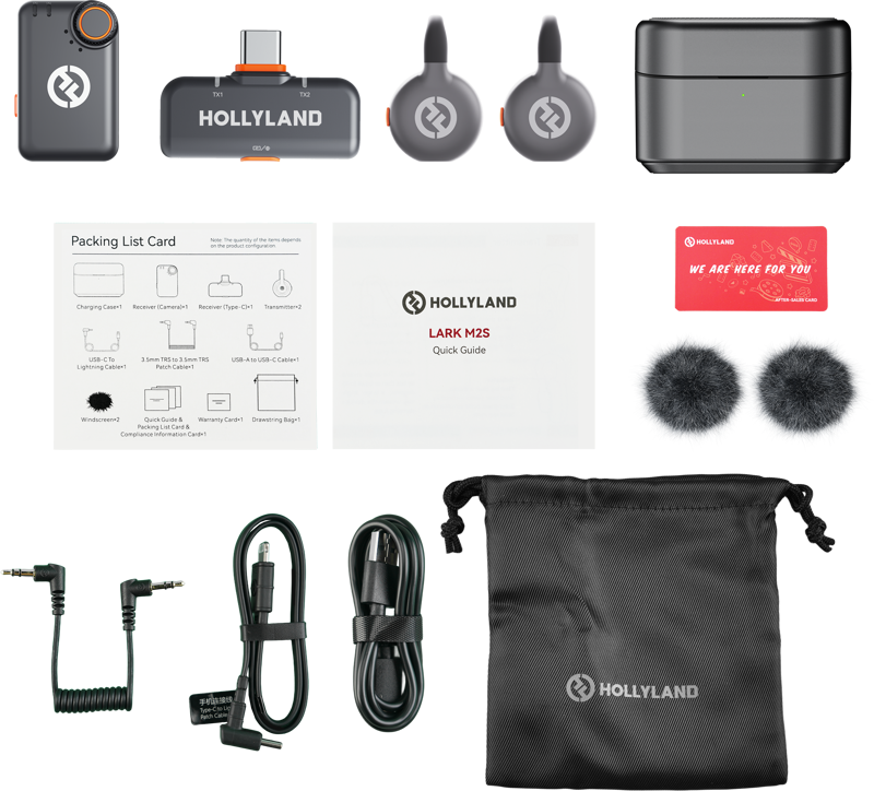 Hollyland LARK M2S Combo Wireless Lavalier Microphone Combo (Space Gray) - 2