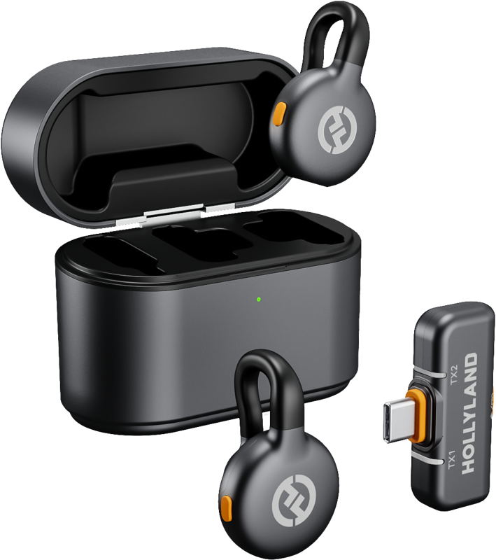 Hollyland LARK M2S Duo Wireless Lavalier Microphone with USB-C Plug (Duo, Space Gray)