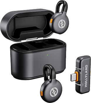 Hollyland LARK M2S Duo Wireless Lavalier Microphone with USB-C Plug (Duo, Space Gray)