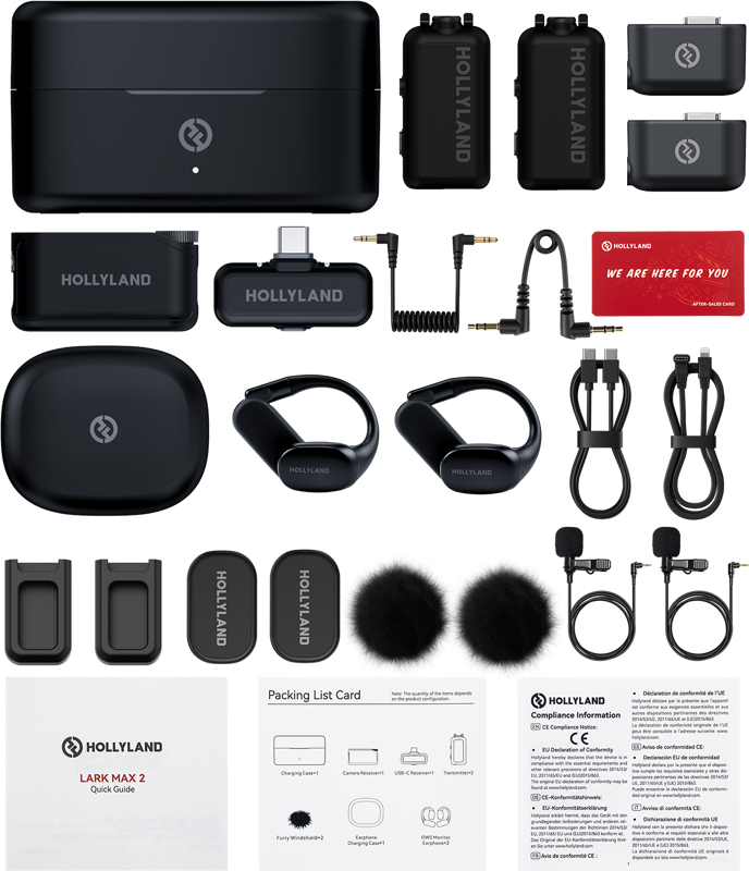 Hollyland LARK MAX 2 Ultimate Combo with OWS Monitor Earphone + Camera RX + USB-C RX - 2
