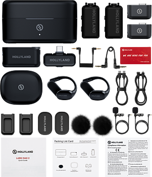 Hollyland LARK MAX 2 Ultimate Combo with OWS Monitor Earphone + Camera RX + USB-C RX