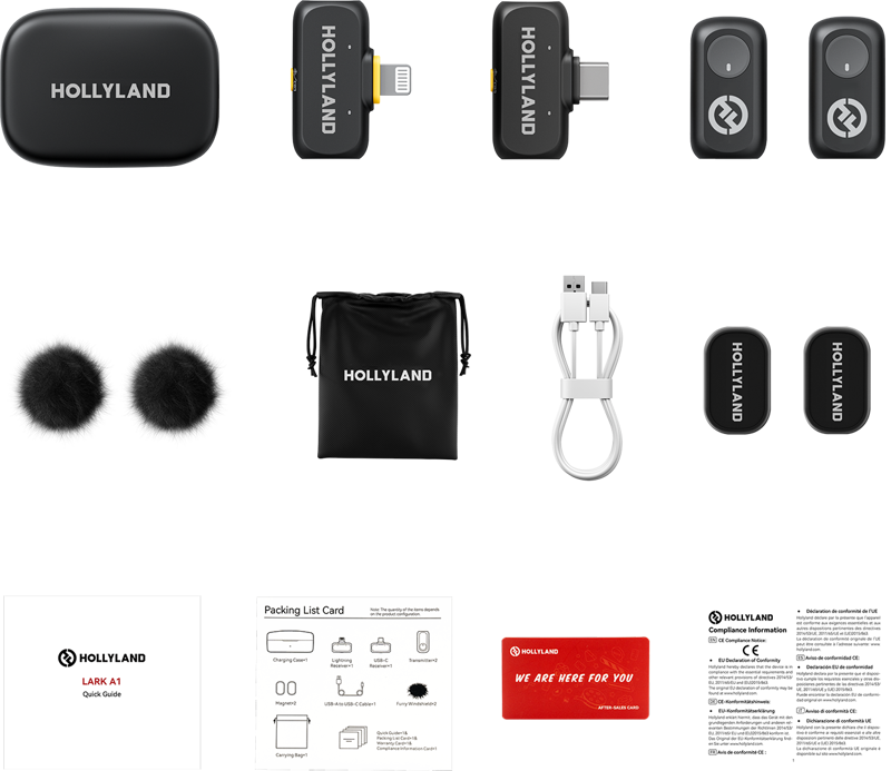 Hollyland LARK A1 Combo with USB-C RX + Lightning RX + Charging Case - 2