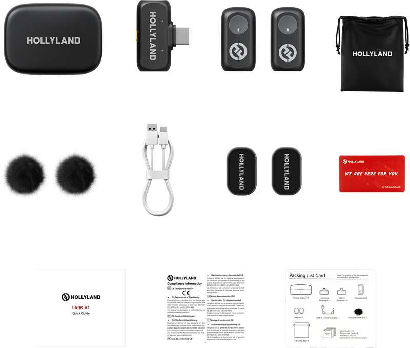 Hollyland LARK A1 Duo with USB-C RX + Charging Case - 2
