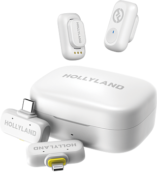 Hollyland LARK A1 Combo Ivory White, with USB-C RX + Lightning RX + Charging Case